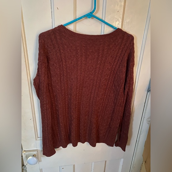 American Eagle burnt orange sweater with zip sides - Large - Picture 4 of 4